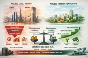 Arquitectura, flujo real y costo oculto, casos Dubai & Neom